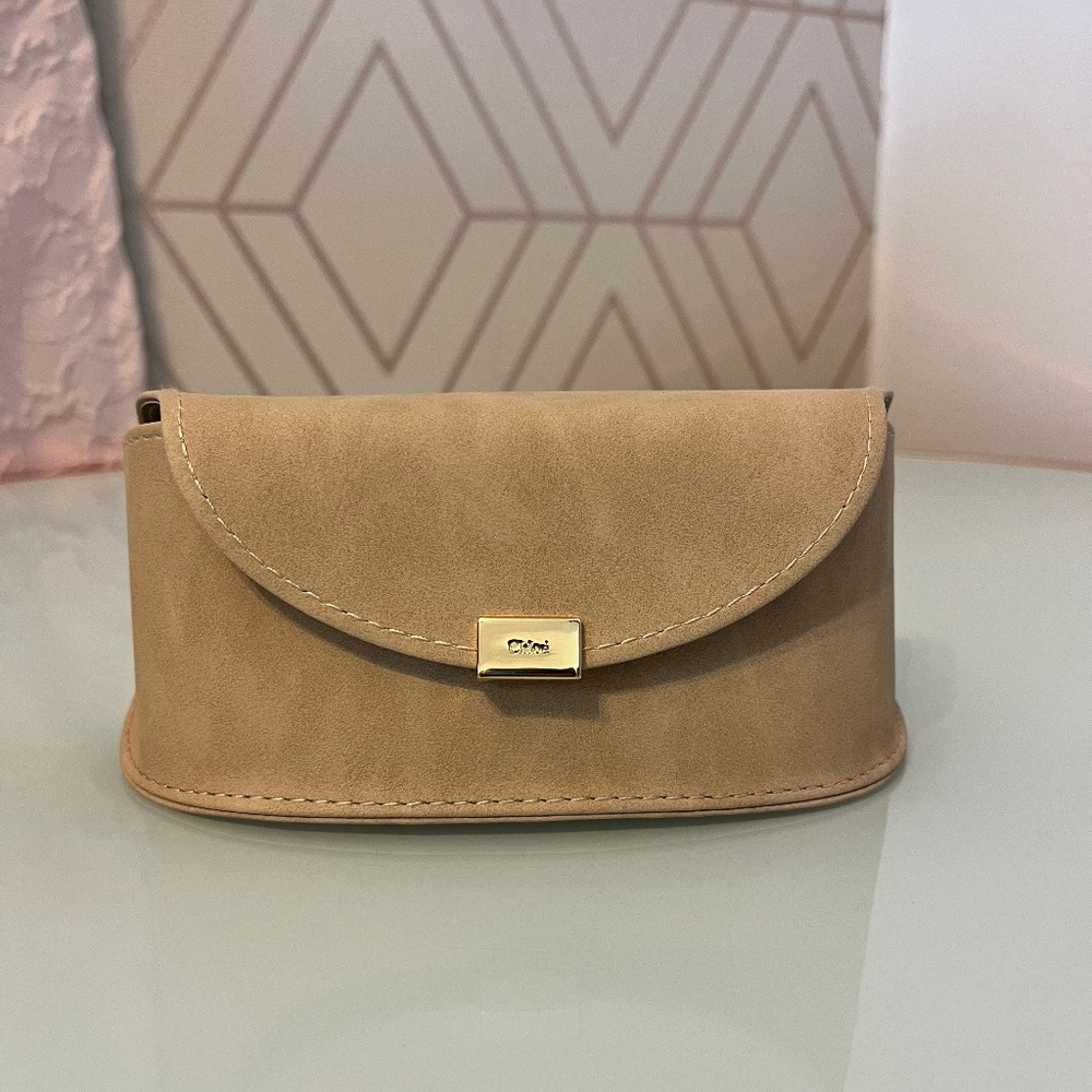 Chloe Tan Suede Eyeglass and Sunglass Case Accessories NEW